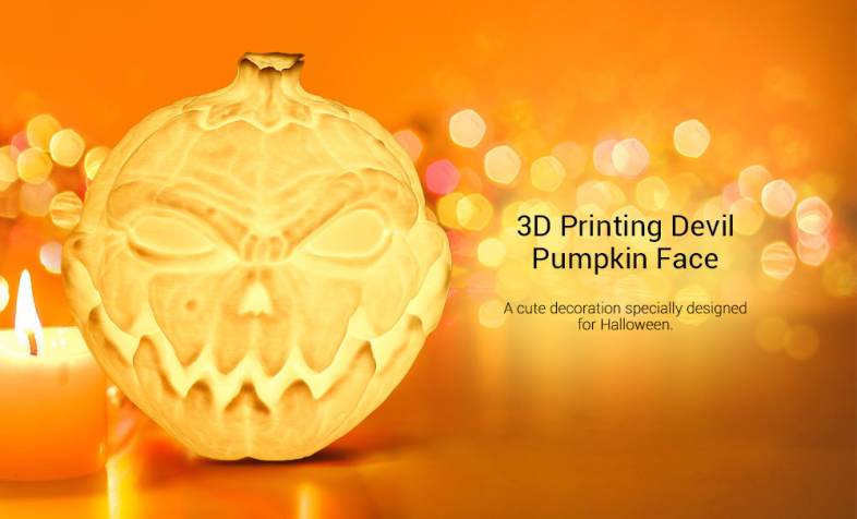 3D Printing Devil Pumpkin Face Lamp Night Light Remote Control 