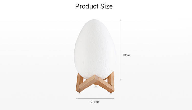 3D Printing Egg Shape Light Night Lamp Remote Control for Bedroom