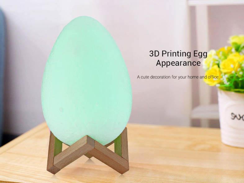 3D Printing Egg Lamp Night Light Remote Control for Bedroom