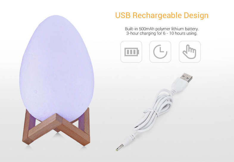 3D Printing Egg Lamp Night Light Remote Control for Bedroom