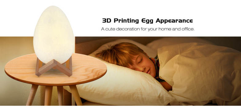 3D Printing Egg Light Night Lamp Remote Control for Bedroom