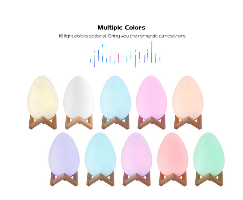 3D Printing Egg Light Night Lamp Remote Control for Bedroom