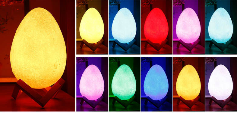 3D Printing Egg Light Night Lamp Remote Control for Bedroom