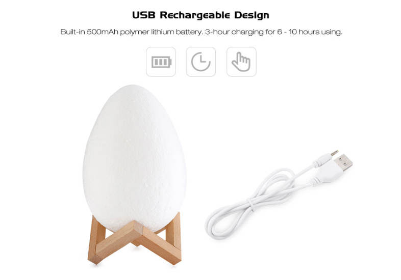 3D Printing Egg Light Night Lamp Remote Control for Bedroom