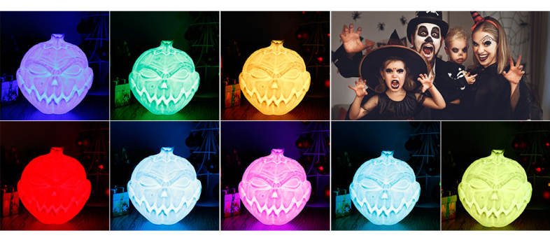 3D Printing Devil Pumpkin Face Light Romantic Night Lamp Remote Control
