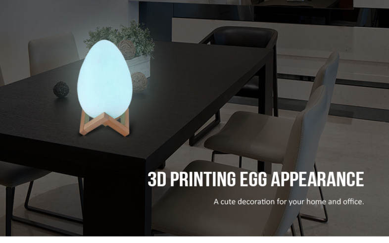 3D Printing Egg Light Romantic Night Lamp Remote Control for Bedroom