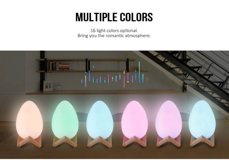 3D Printing Egg Light Romantic Night Lamp Remote Control for Bedroom