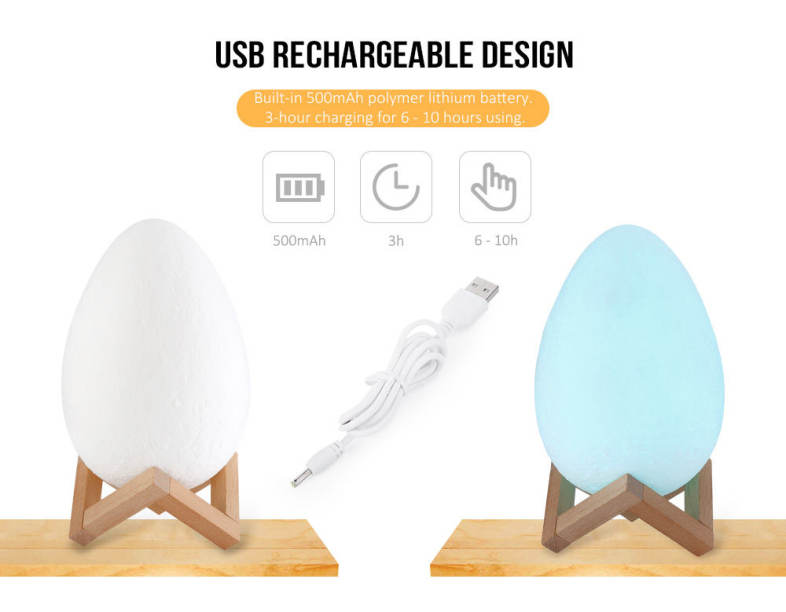 3D Printing Egg Light Romantic Night Lamp Remote Control for Bedroom