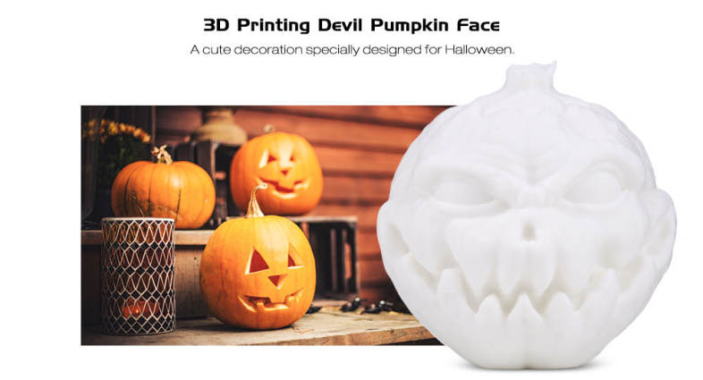 3D Printing Devil Pumpkin Face Light Pat Night Lamp for Halloween