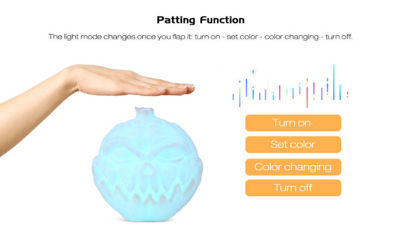 3D Printing Devil Pumpkin Face Light Pat Night Lamp for Halloween