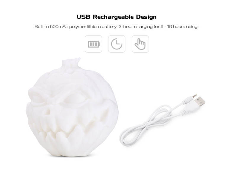 3D Printing Devil Pumpkin Face Light Pat Night Lamp for Halloween