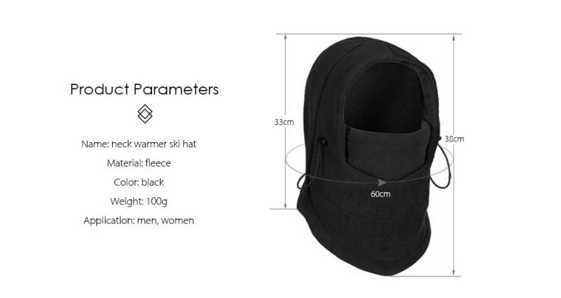 Neck Warmer Ski Hat Fleece Full Face Cover Mask Winter Wind Proof Cap