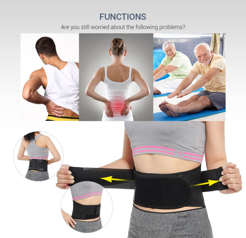 Tourmaline Self-heating Fitness Warm Belt Waist Protection 3 Gaskets