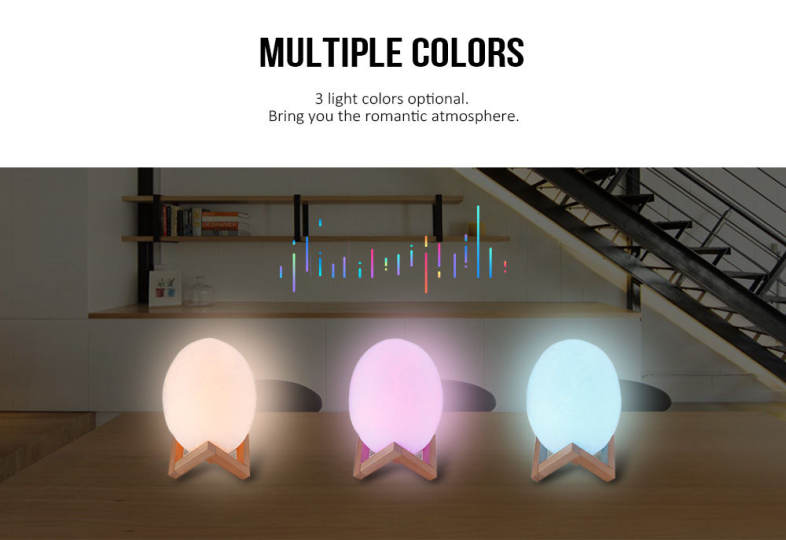 3D Printing Dinosaur Egg Light Pat Night Lamp Romantic 3 Colors 