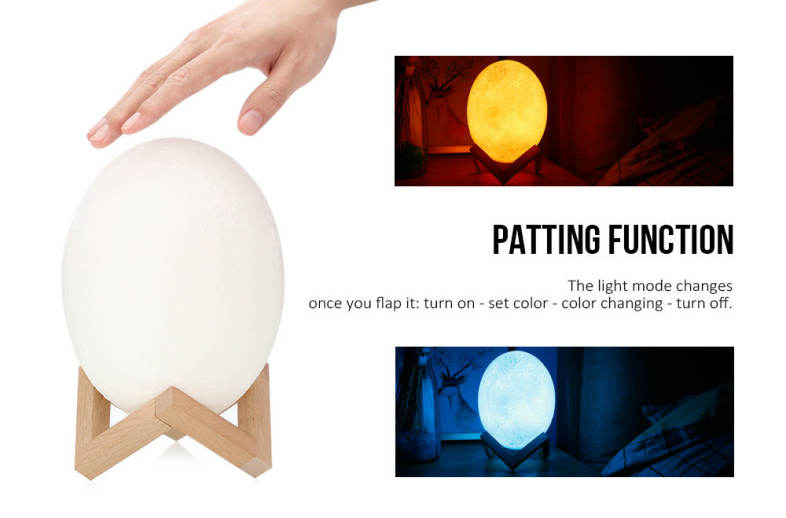 3D Printing Dinosaur Egg Light Pat Night Lamp Romantic 3 Colors 