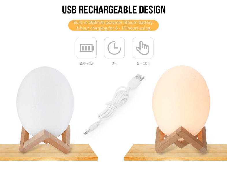 3D Printing Dinosaur Egg Light Pat Night Lamp Romantic 3 Colors 
