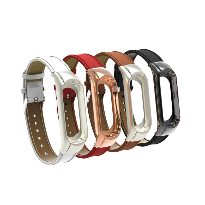 Genuine Leather Bracelet For Xiaomi Mi Band 3 Strap Watch