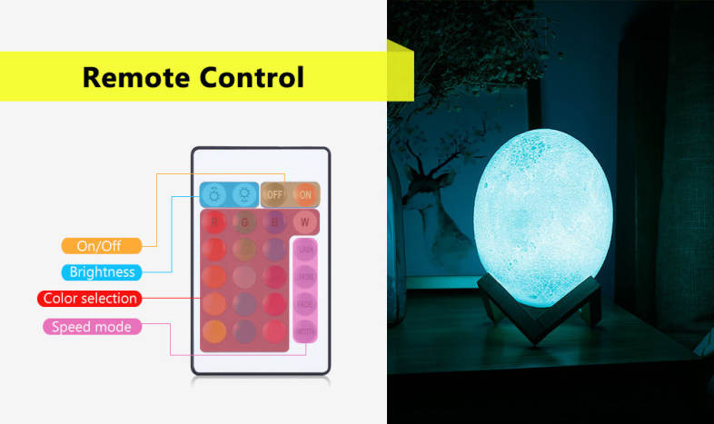 3D Printing Dinosaur Egg Lamp Night Light Remote Control for Bedroom