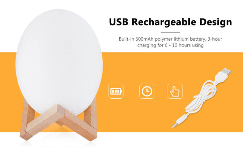 3D Printing Dinosaur Egg Lamp Night Light Remote Control for Bedroom