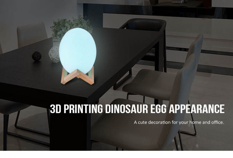 3D Printing Dinosaur Egg Light Night Lamp Remote Control for Bedroom