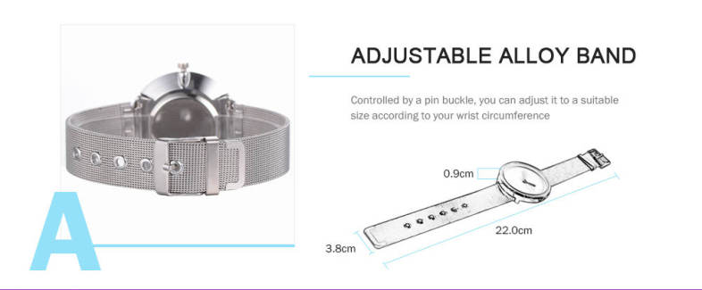 Lvpai P400 Women Quartz Wrist Watch Mesh Alloy Band Analog 