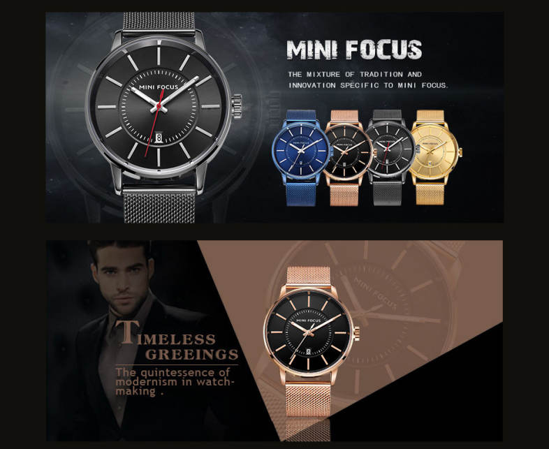 MINI FOCUS Leisure Calendar Display Men Watch