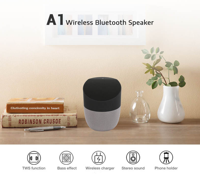 A1 Bluetooth Stereo Speaker Mini Player Wireless Charger for Mobile Phone