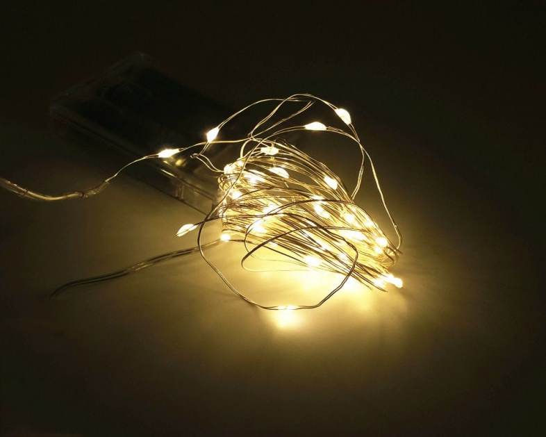 10M 100-LED Silver Wire Strip Light Battery Operated Fairy Lights Garlands Christmas Holiday Wedding Party 1PC