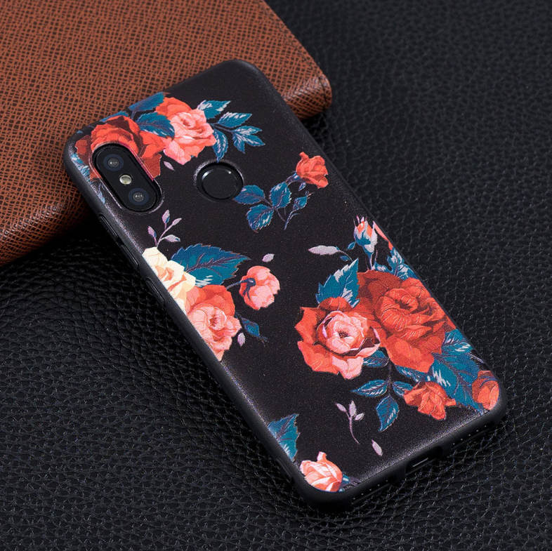 TPU Relief Case for Xiaomi Mi A2 Lite Safflower Pattern