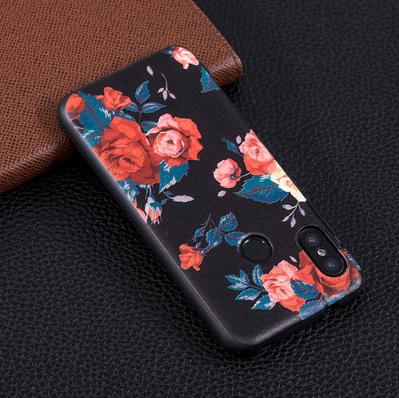 TPU Relief Case for Xiaomi Mi A2 Lite Safflower Pattern