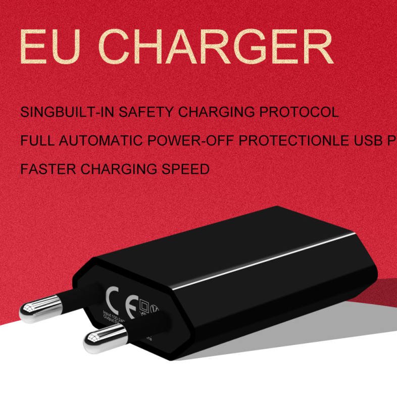 2 in 1 8 Pin Cable with Portable Travel Wall Charger Adapter EU Plug for iPhone