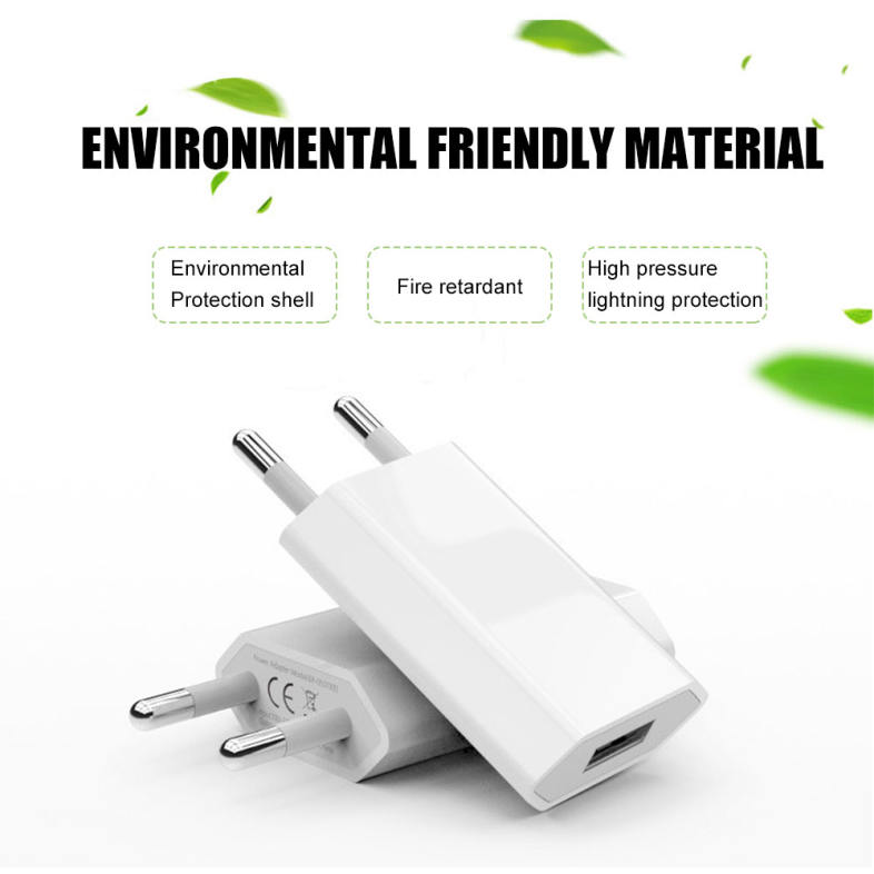 2 in 1 8 Pin Cable with Portable Travel Wall Charger Adapter EU Plug for iPhone