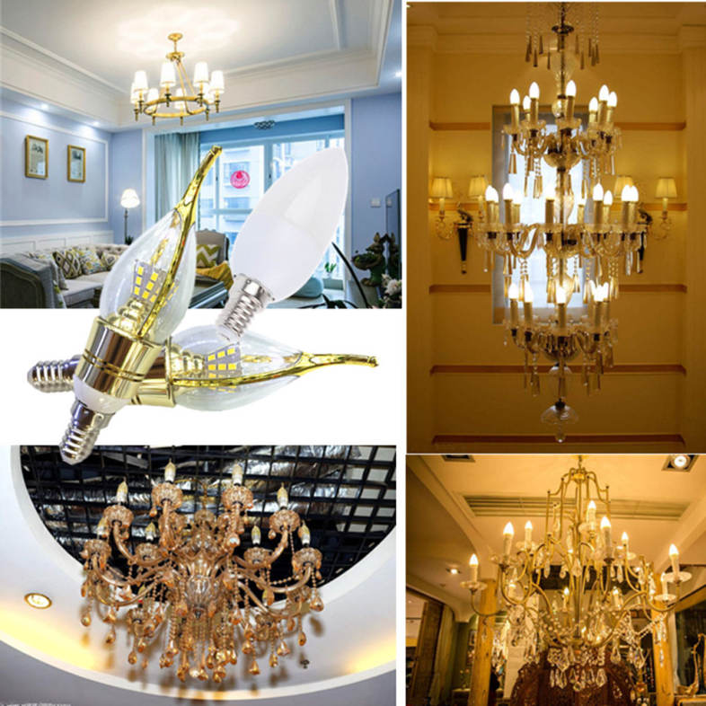 OMTO E14 LED Candle Light Bulb Energy Saving Lamp 220V 7W