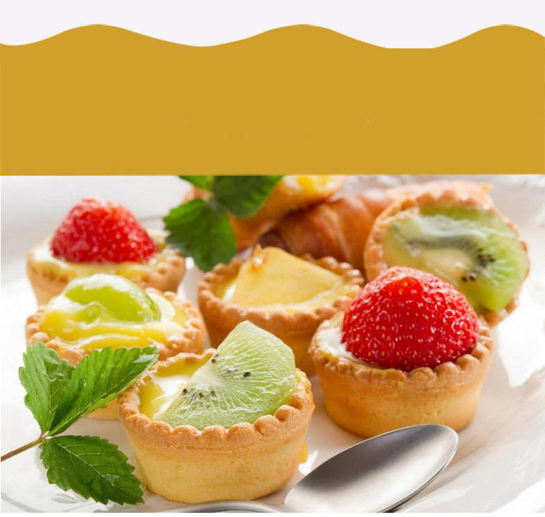 6PCS Aluminum Thick Lace Round Egg Tart Bake Cake Mold