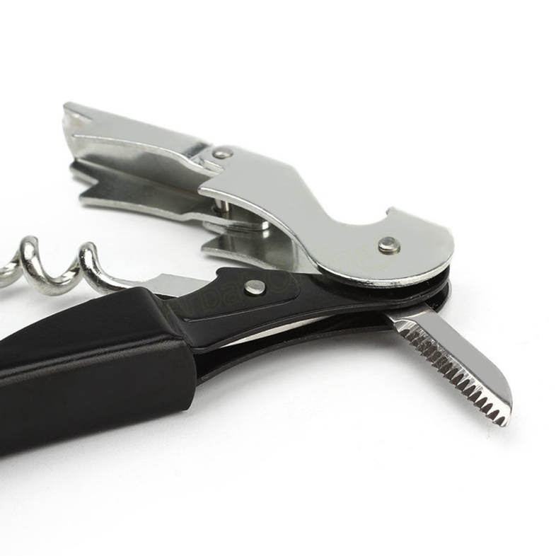 Double Hinged Corkscrew Hippocampus Knife Wine Bottle Opener Waiters Beer Key