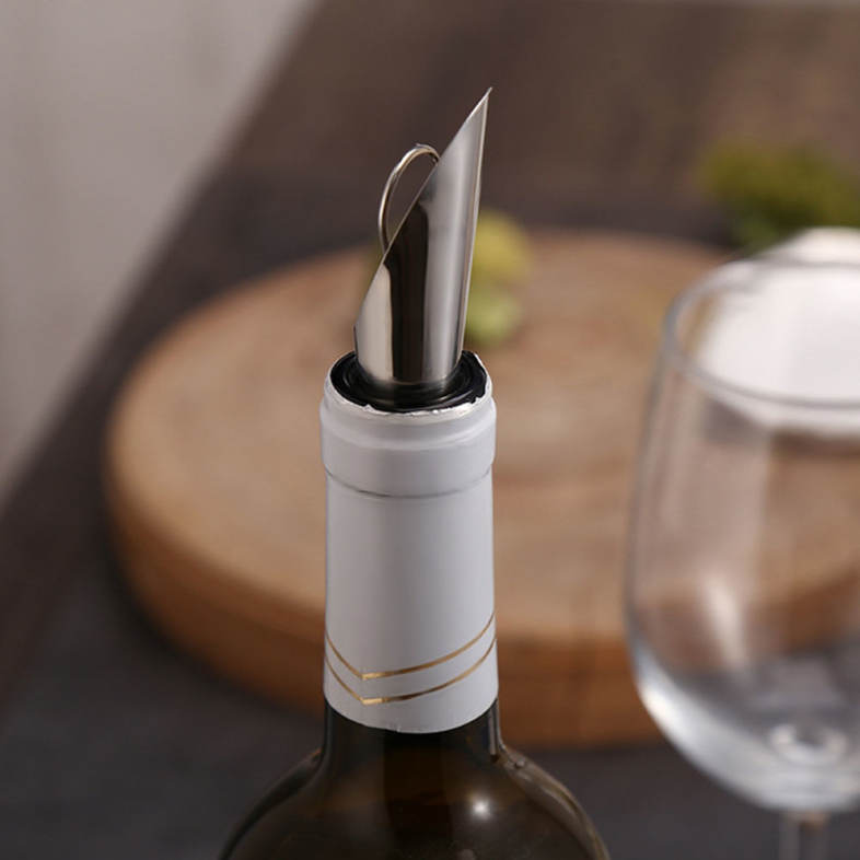 Stainless Steel Wine Bottle Stoppers Funnel Pourer for Bar Accessories