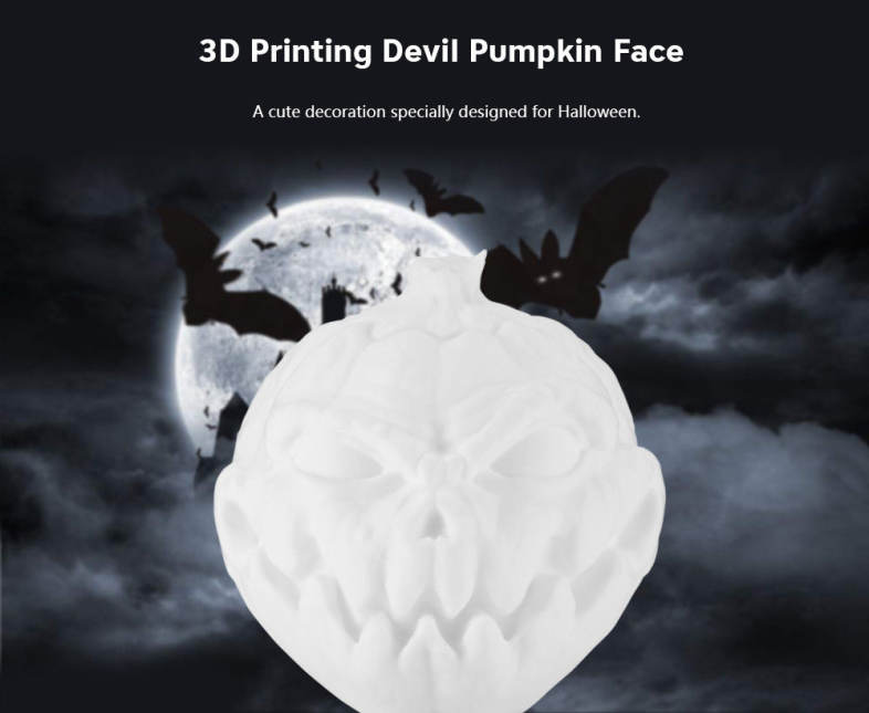 3D Printing Devil Pumpkin Face Light Patting Night Lamp for Halloween