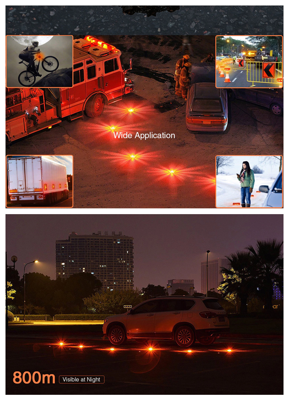 ZHISHUNJIA Car LED Flare Light Lamps Warning Roadside Emergency