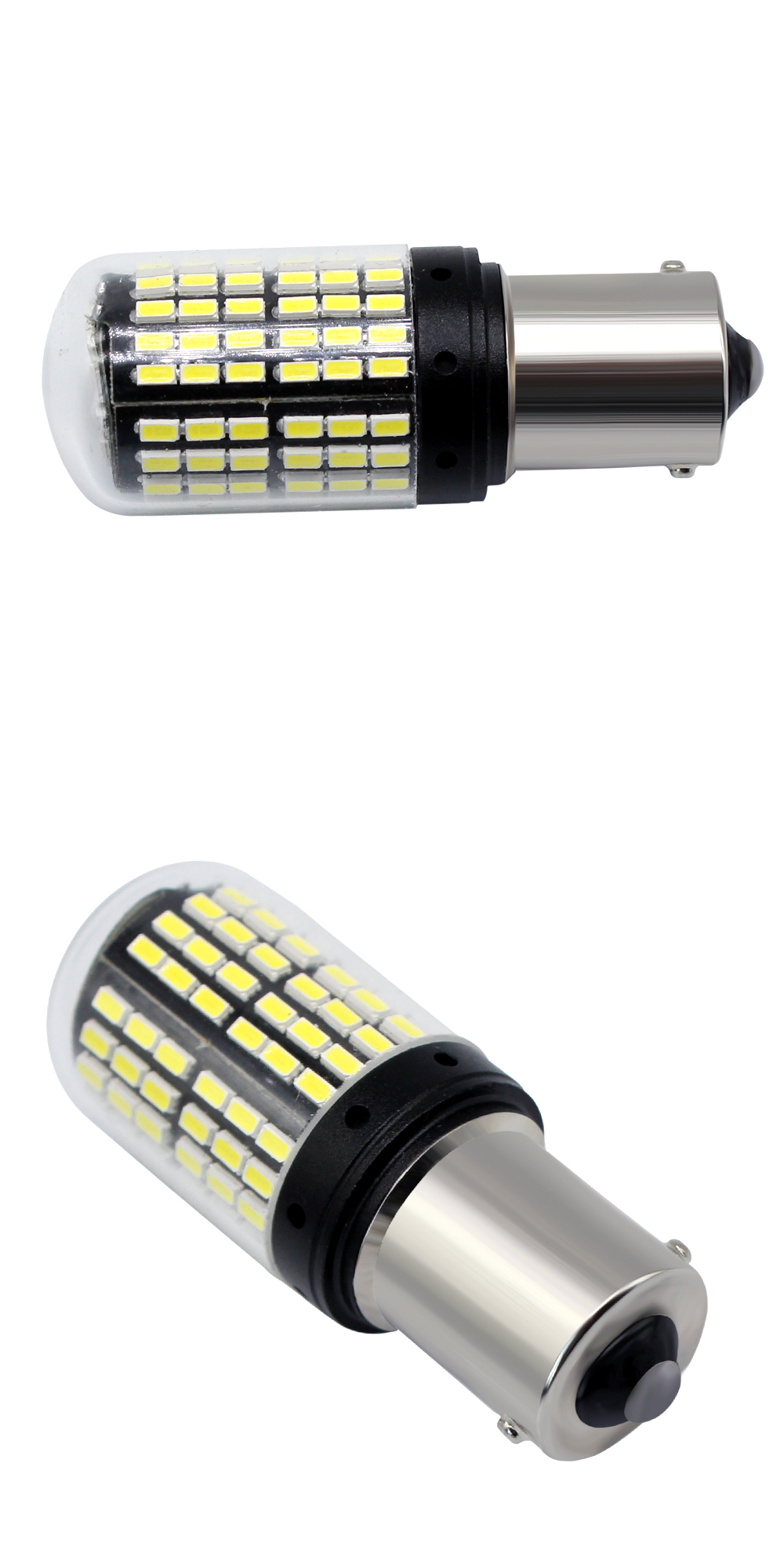 2Pcs White 1156 BA15S Super Bright 144SMD 3014 Chipsets P21W LED Bulbs for Wedge