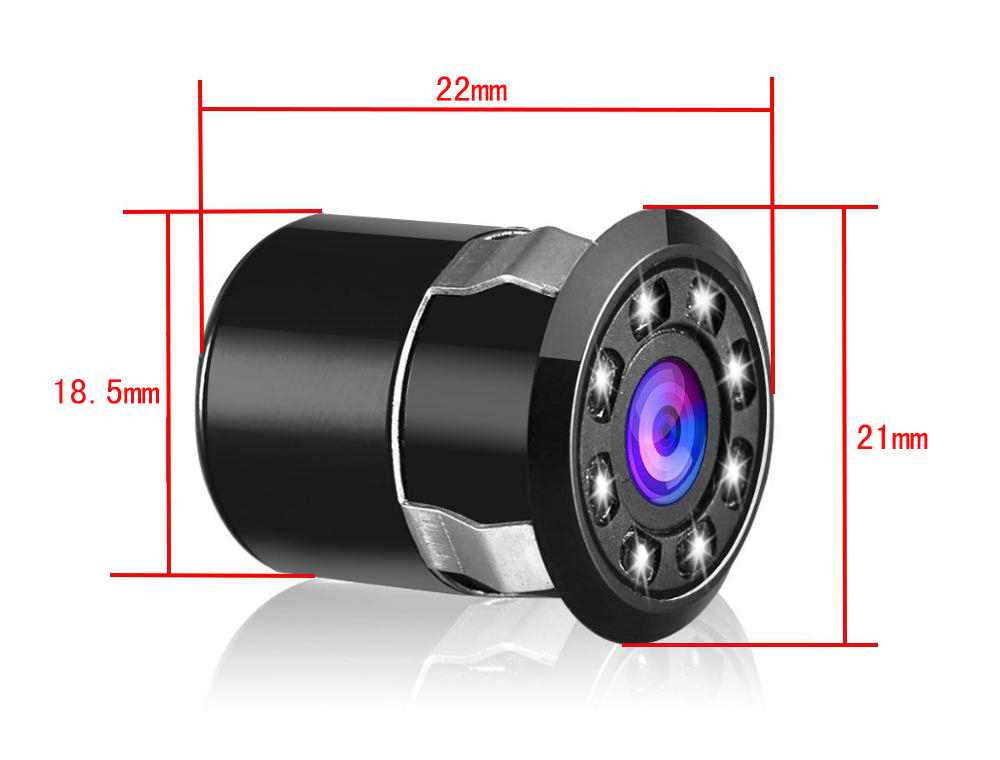 ZIQIAO 8 LED Car 170-degree Night Vision Rear View Backup Camera - BLACK