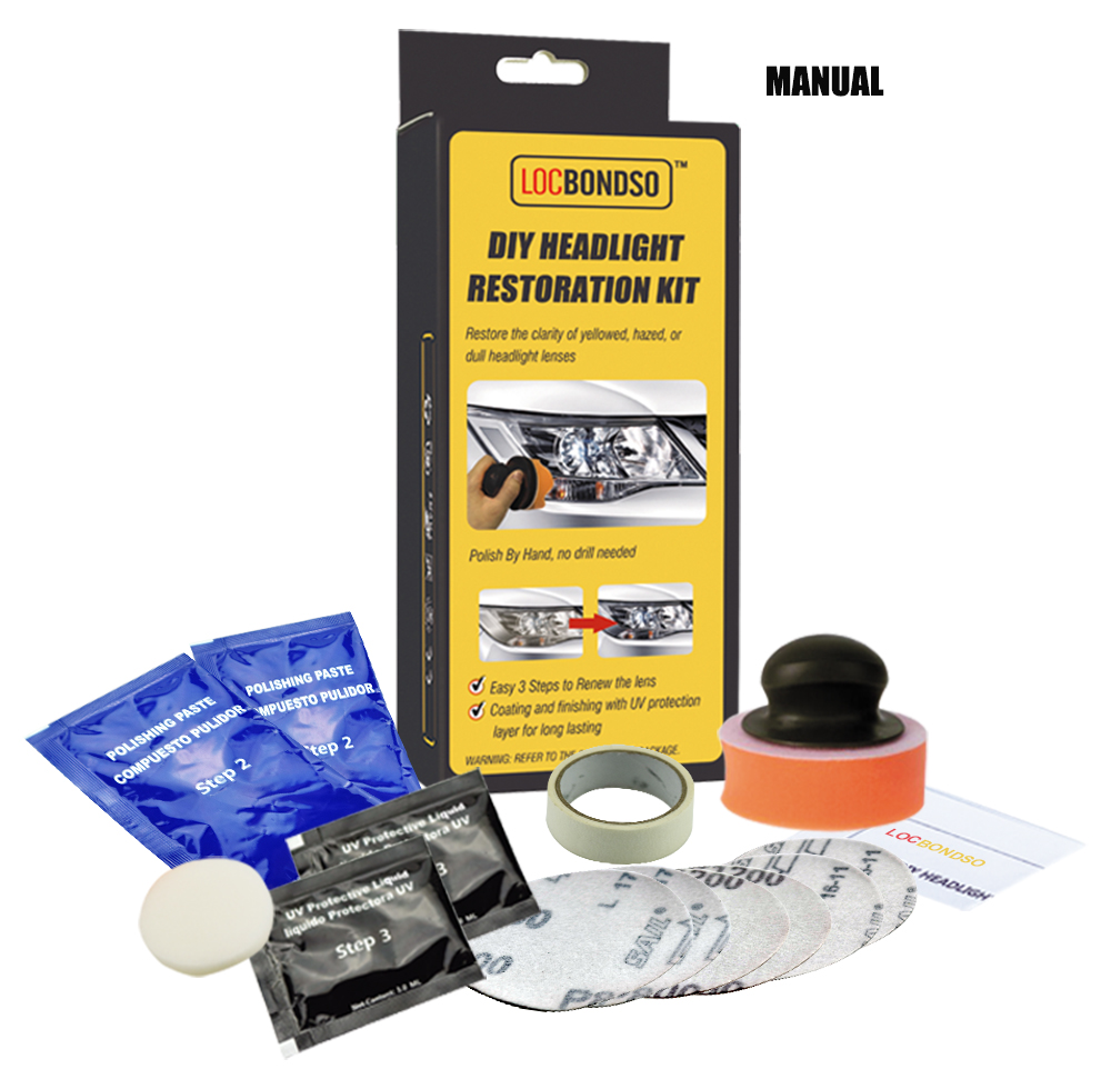 LOCBONDSO Car DIY  Headlight  Scratch Manumotive Restoration  Kit  Repair Tool