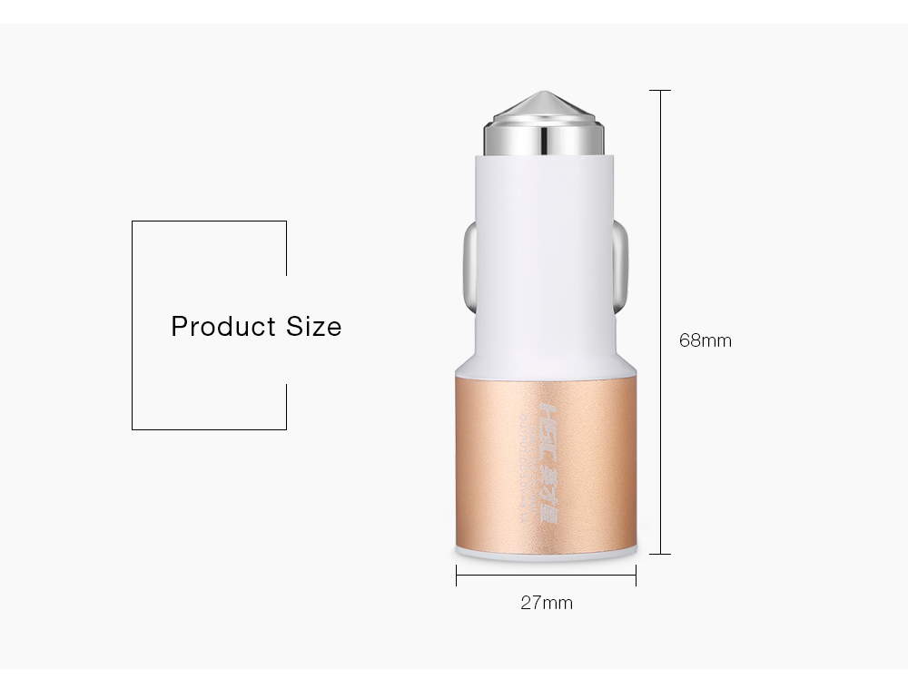 HSC YC25 Car Charger 3.1A Dual USB Safety Hammer Multiple Protections 