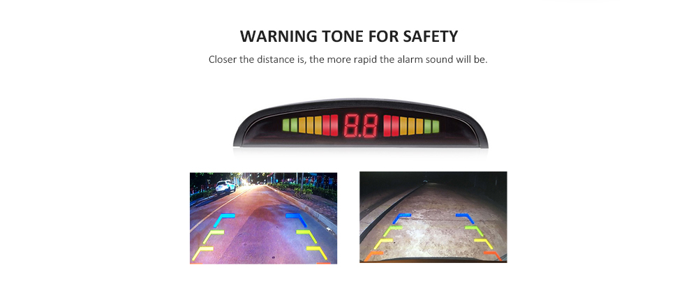 LED Display Buzzer Voice Car Reversing Radar Parking Sensor Monitor Detector System