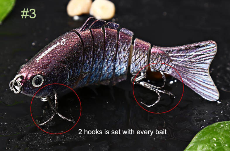 10cm Fishing Lure Artificial Hard Bait 7 Jointed Sections Swimbait