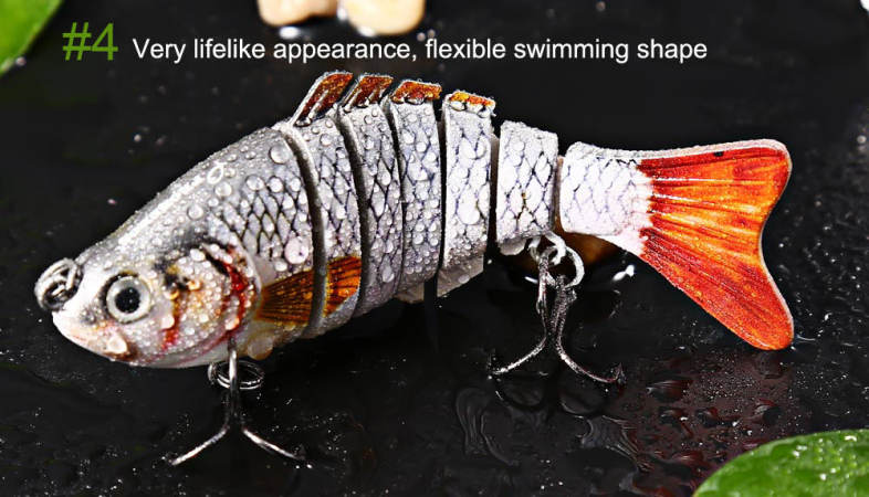 10cm Fishing Lure Artificial Hard Bait 7 Jointed Sections Swimbait