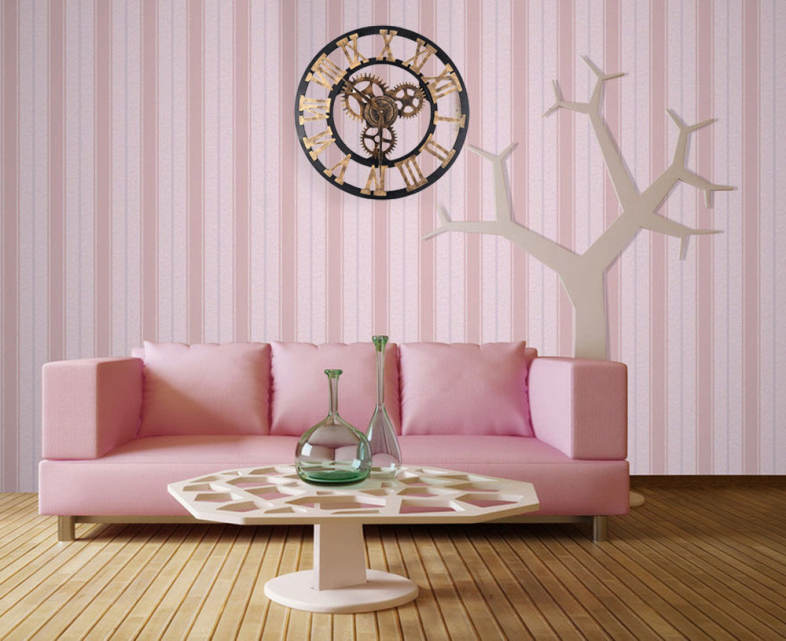 17.7 Inch 3D Large Retro Decorative Wall Clock Big Art Gear Design