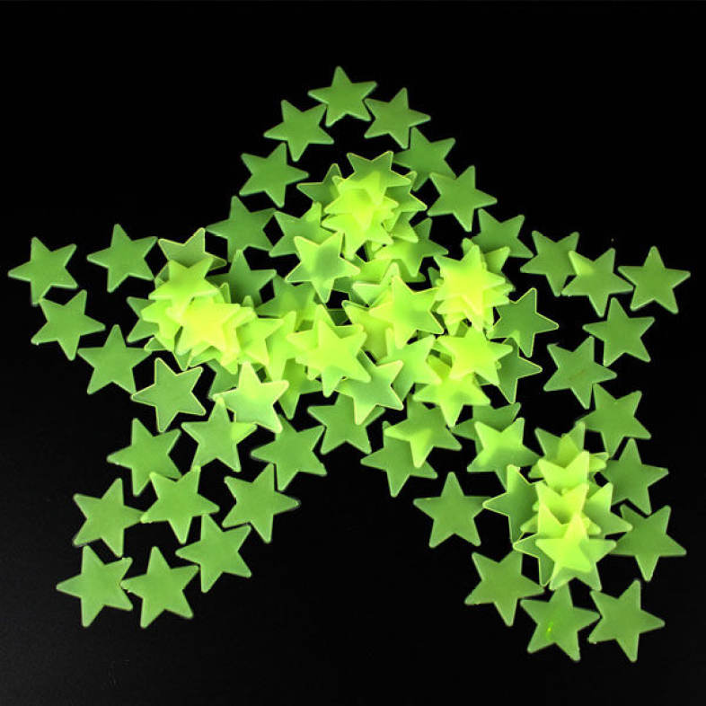 Pentagram Style Luminous Decorative Sticker - 100pcs