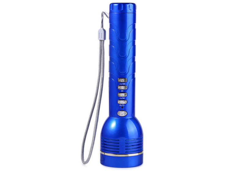 L - 538 Portable Mini MP3 Player 150 Lumens LED Flashlight Speaker with TF Card Slot FM Radio Function