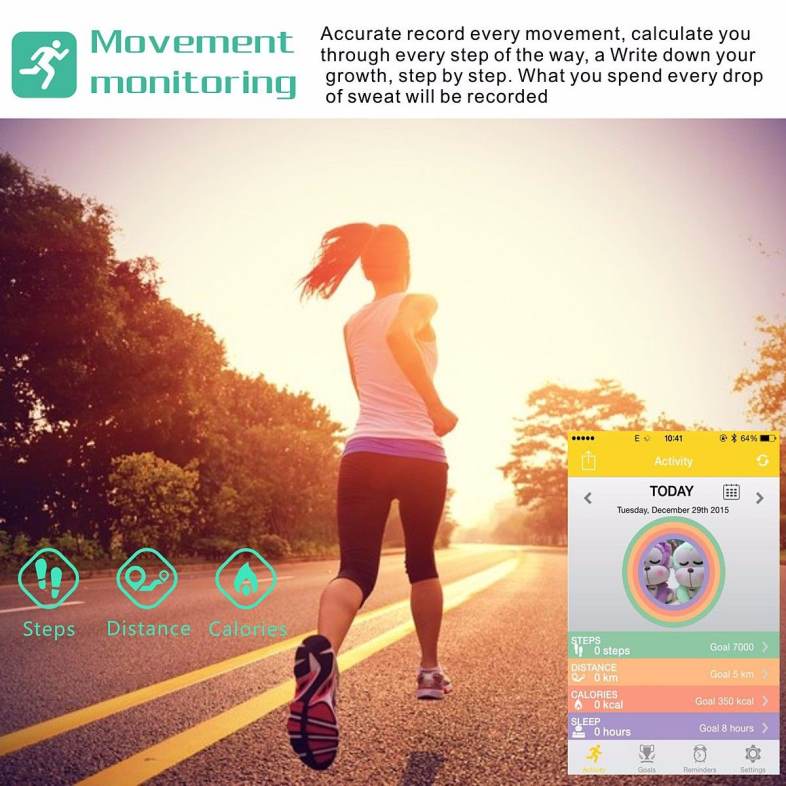 L16 Smart Bracelet Watch Bluetooth 4.0 SMS Reminder Sleep Tracker Calorie Burning for Sports