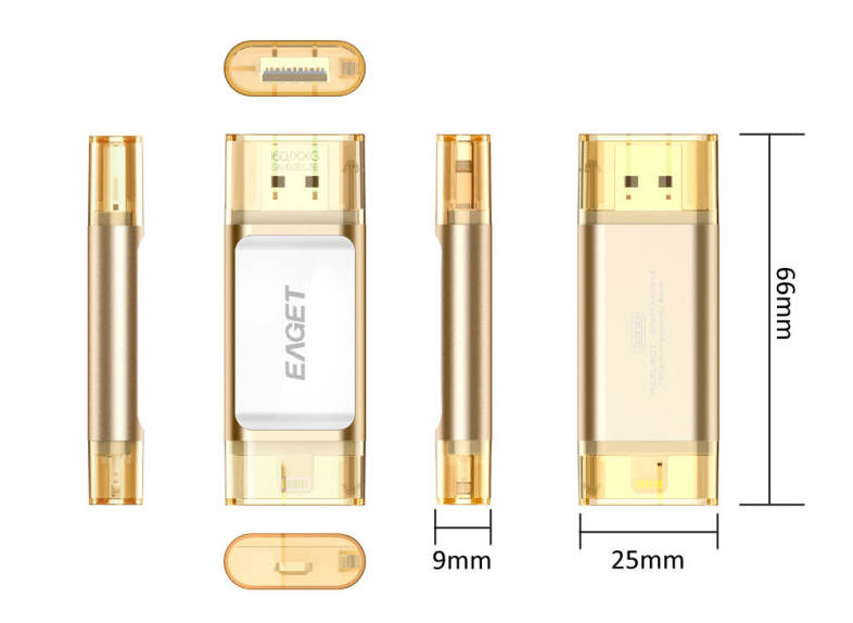 EAGET I60 32GB USB 3.0 OTG Flash Drive with Connector